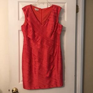 London Times Petites coral midi dress